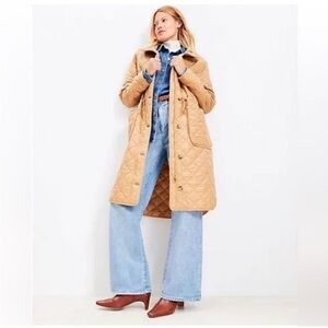 LOFT Camel Quilted Puffer Coat